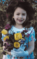 Girl holding boquet