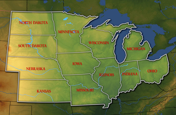 Midwest map